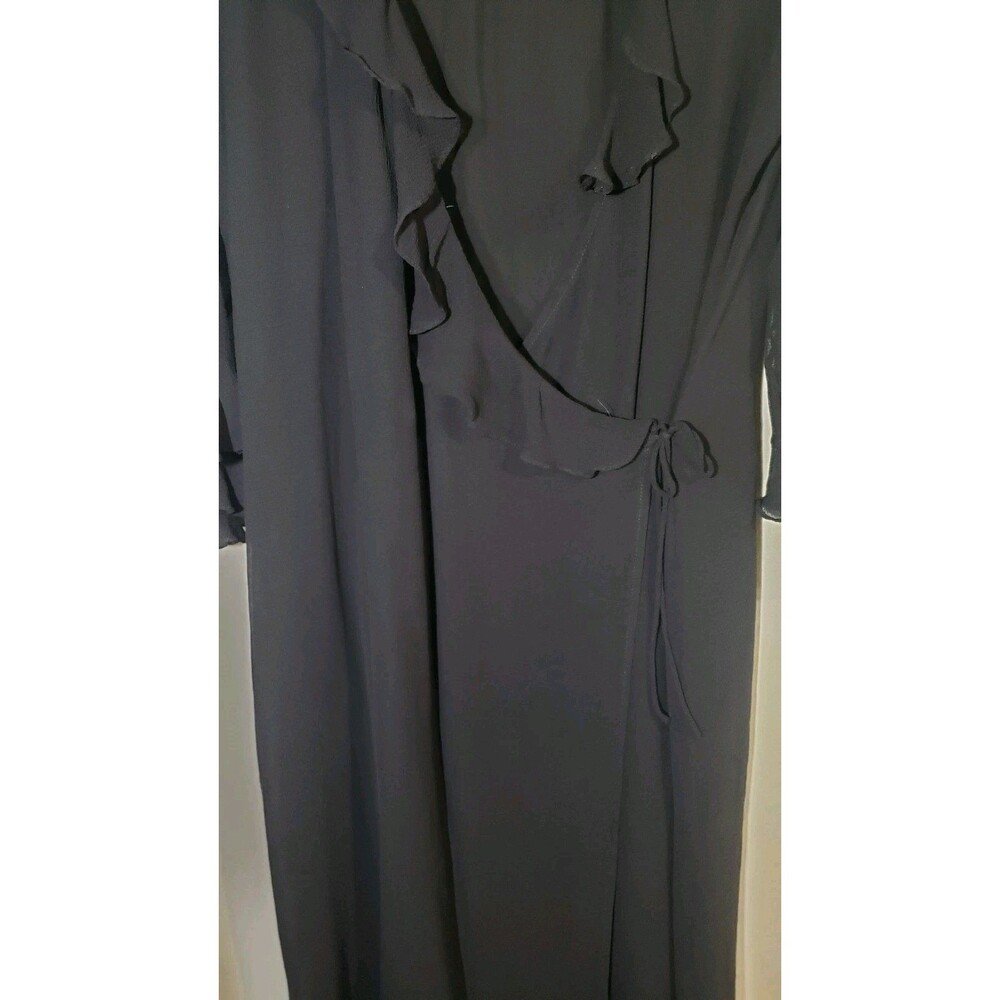 Vintage Les Copains 100% Silk Dress Made In Italy Size IT 44 (US 8) Ruffle Black - Picture 7 of 11